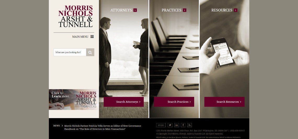 Morris, Nichols, Arsht & Tunnell Screenshot
